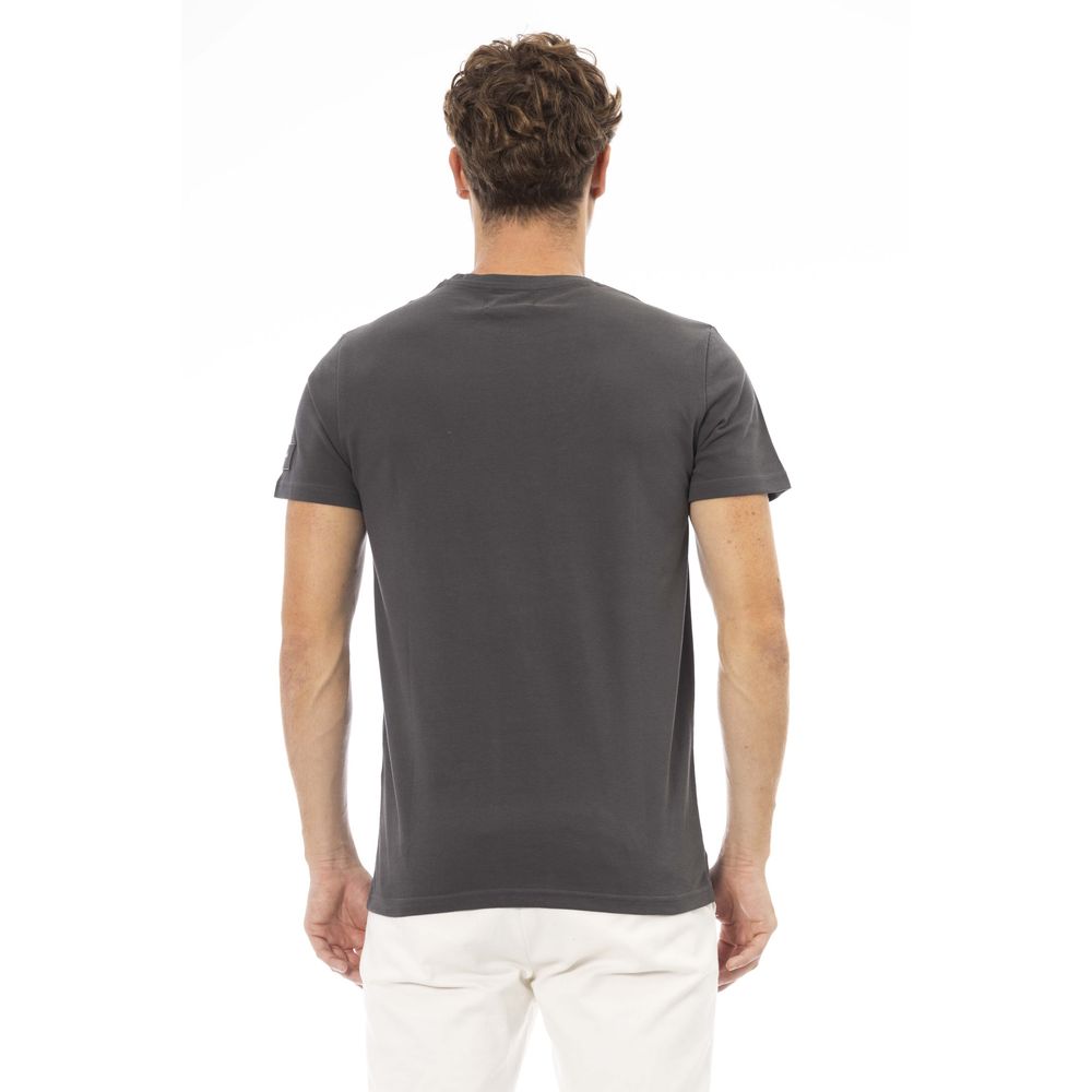 Gray Cotton Men T-Shirt