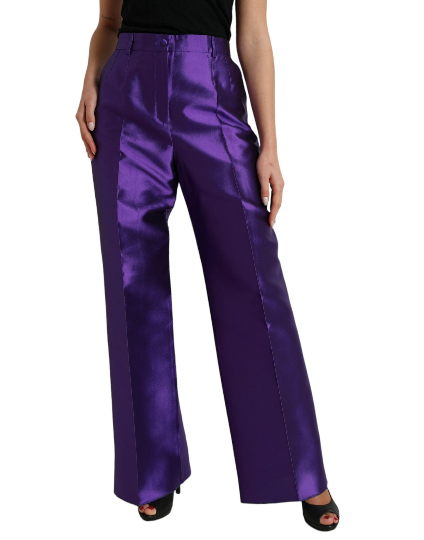 Elegant Purple Silk Single Breasted Suit