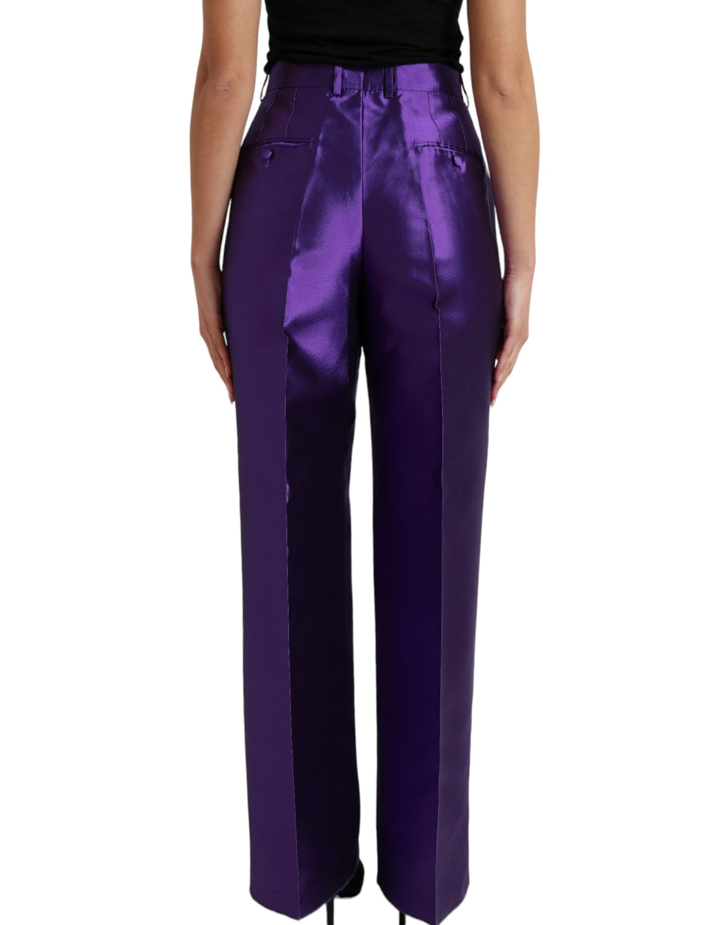 Elegant Purple Silk Single Breasted Suit