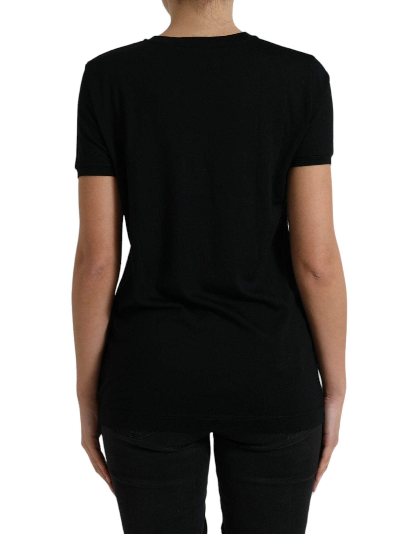 Elegant Wool Crew Neck Short Sleeve Top