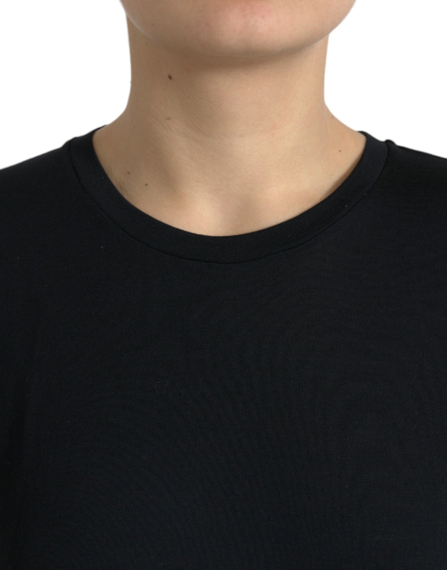 Elegant Wool Crew Neck Short Sleeve Top