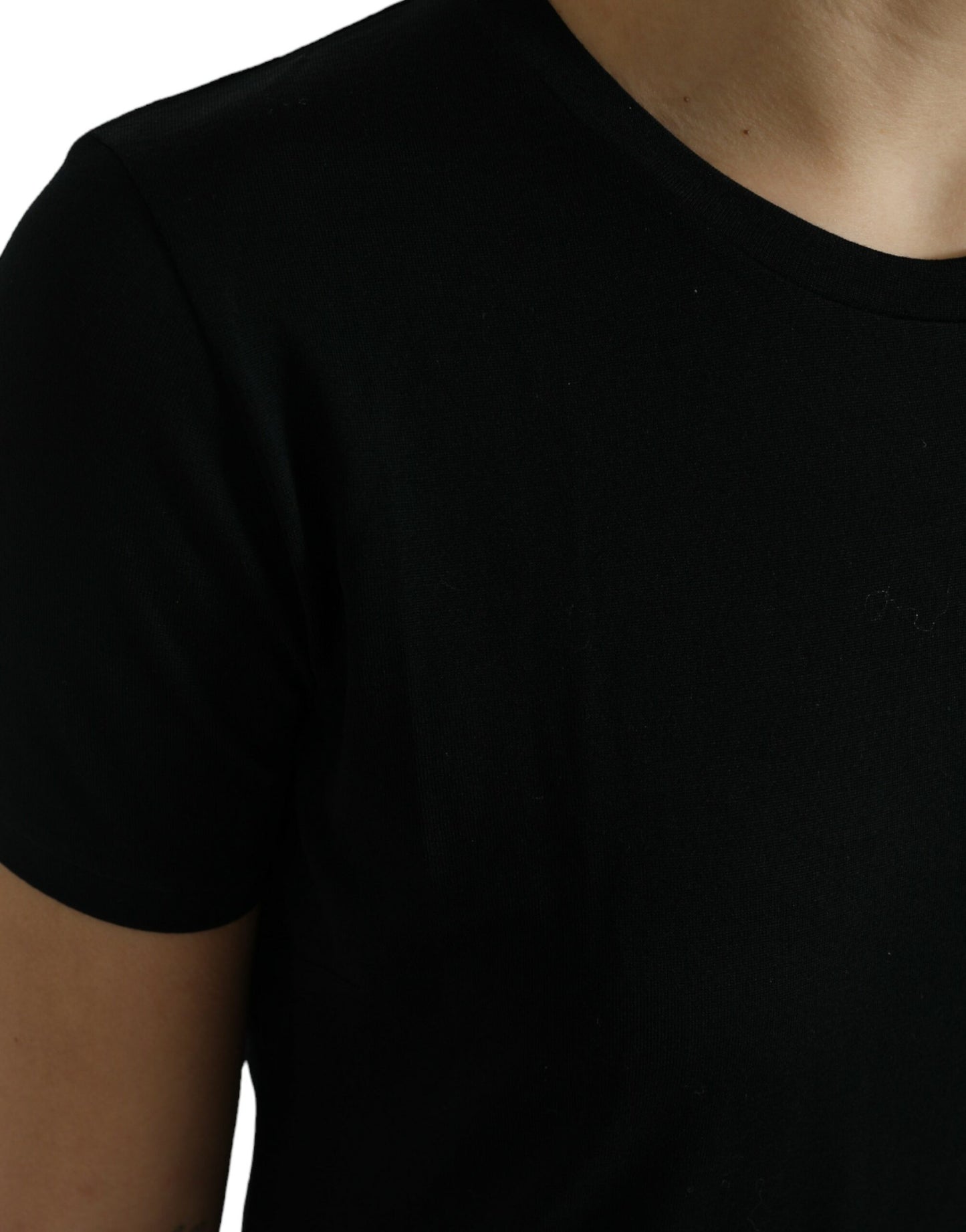 Elegant Wool Crew Neck Short Sleeve Top