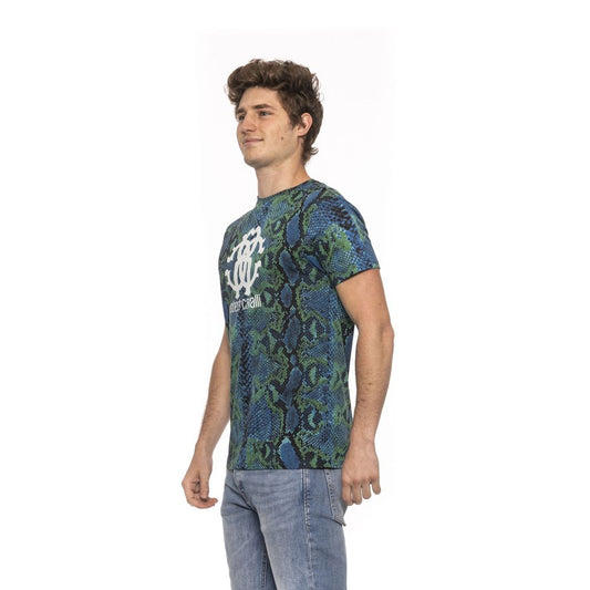 Teal Cotton Men T-Shirt