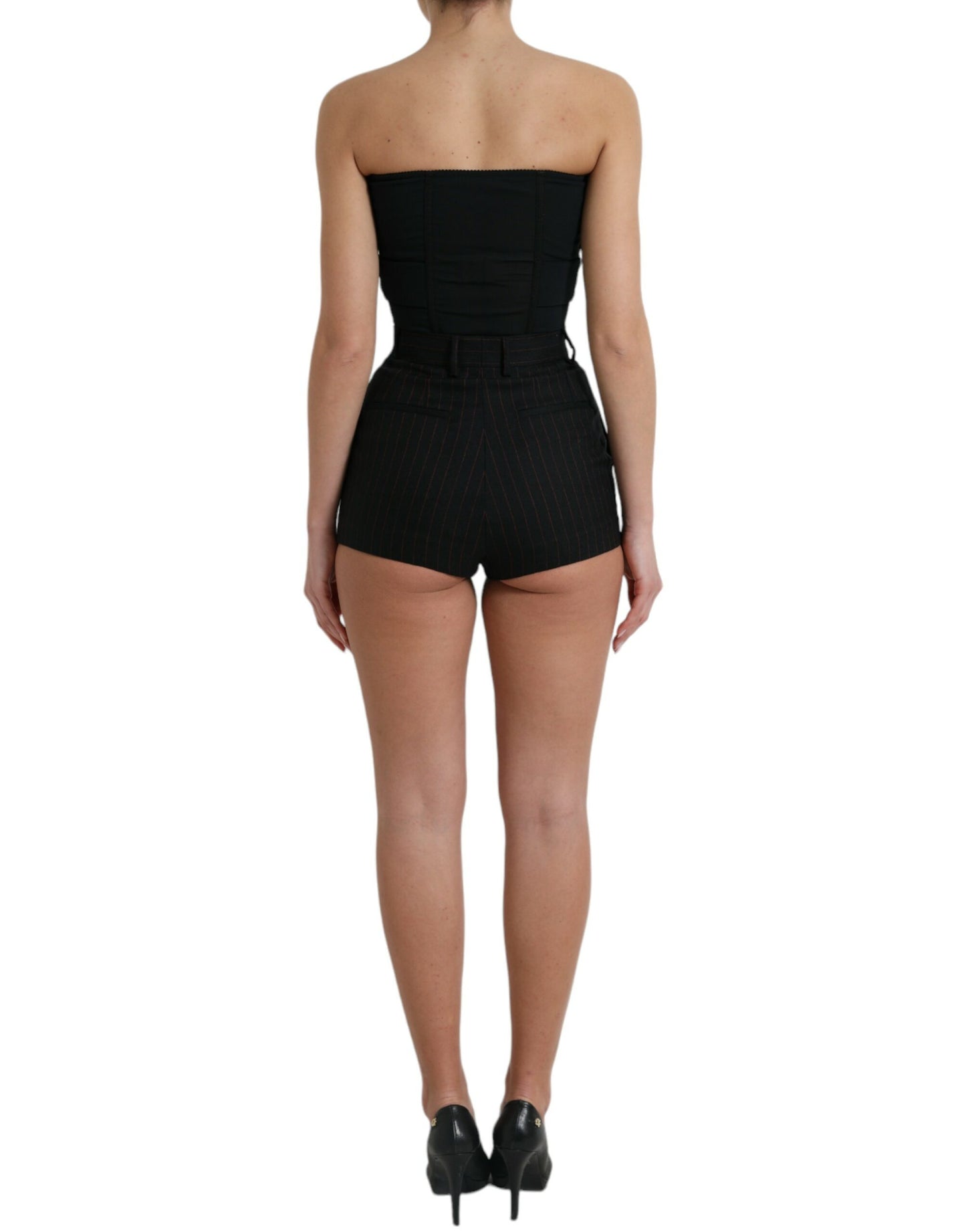 Elegant Wool Silk Strapless Romper Dress
