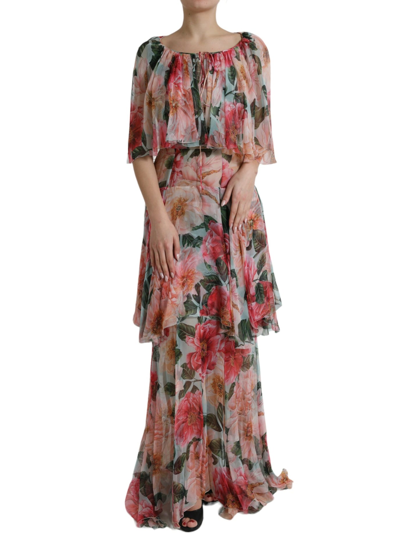 Floral Silk Maxi Dress