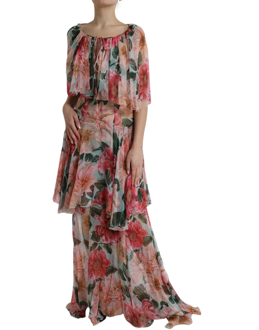 Floral Silk Maxi Dress