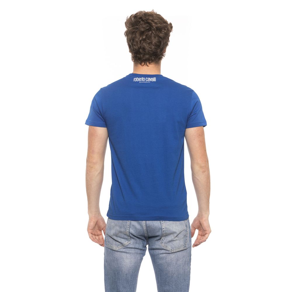 Blue Cotton Men T-Shirt