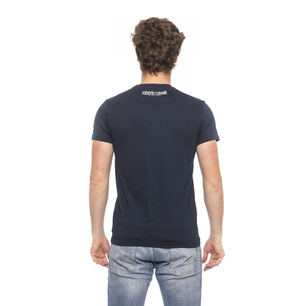 Blue Cotton Men T-Shirt