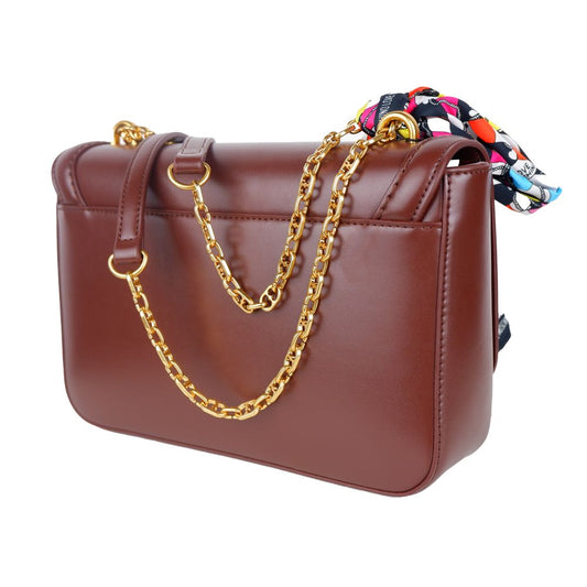 Elegant Black Shoulder Bag with Gold Accents