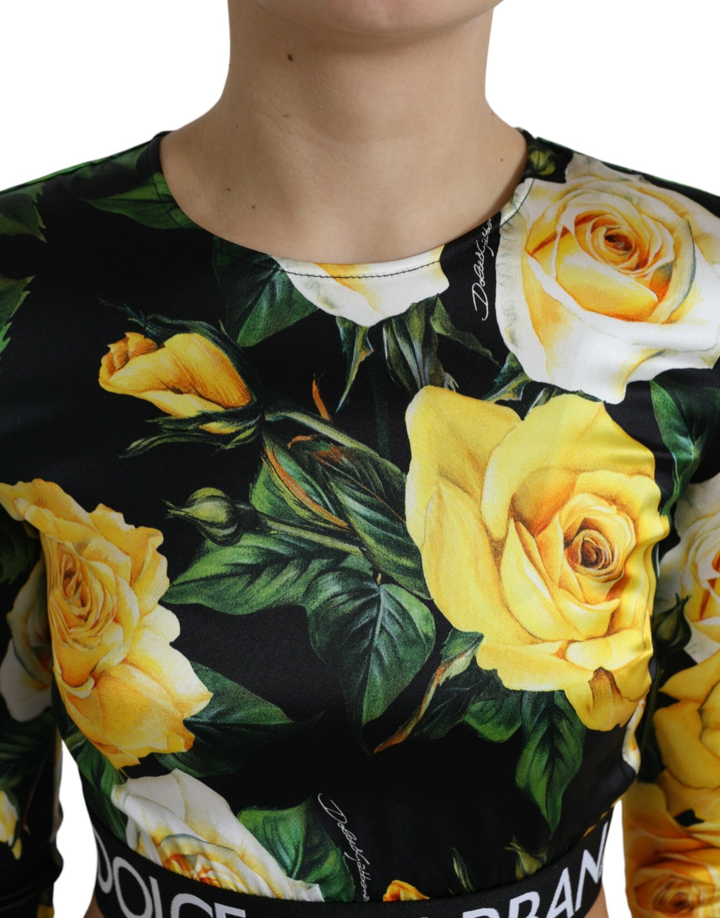 Elegant Floral Cropped Blouse