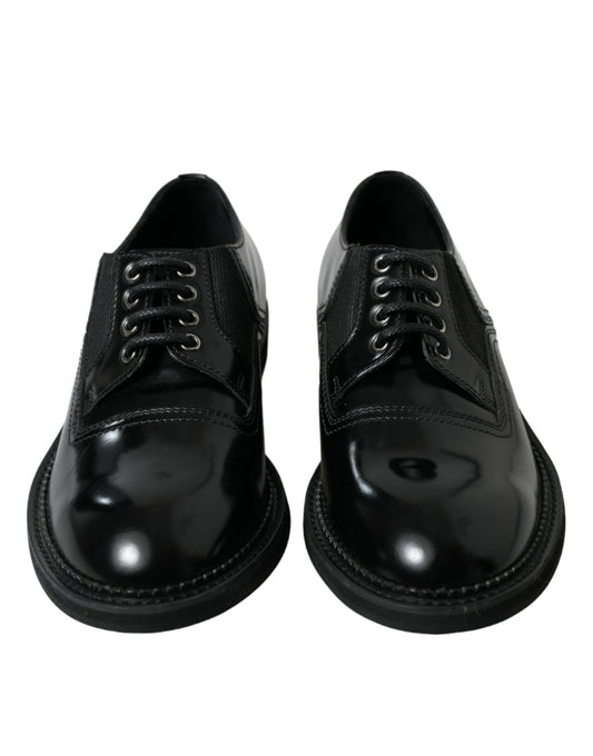 Elegant Black Leather Derby Dress Shoes