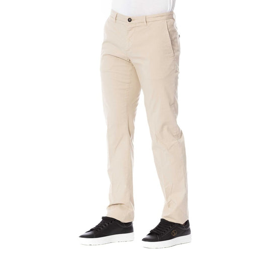 Beige Cotton Men Pants