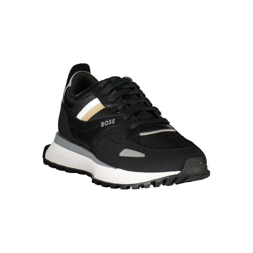 Black Leather Men Sneaker