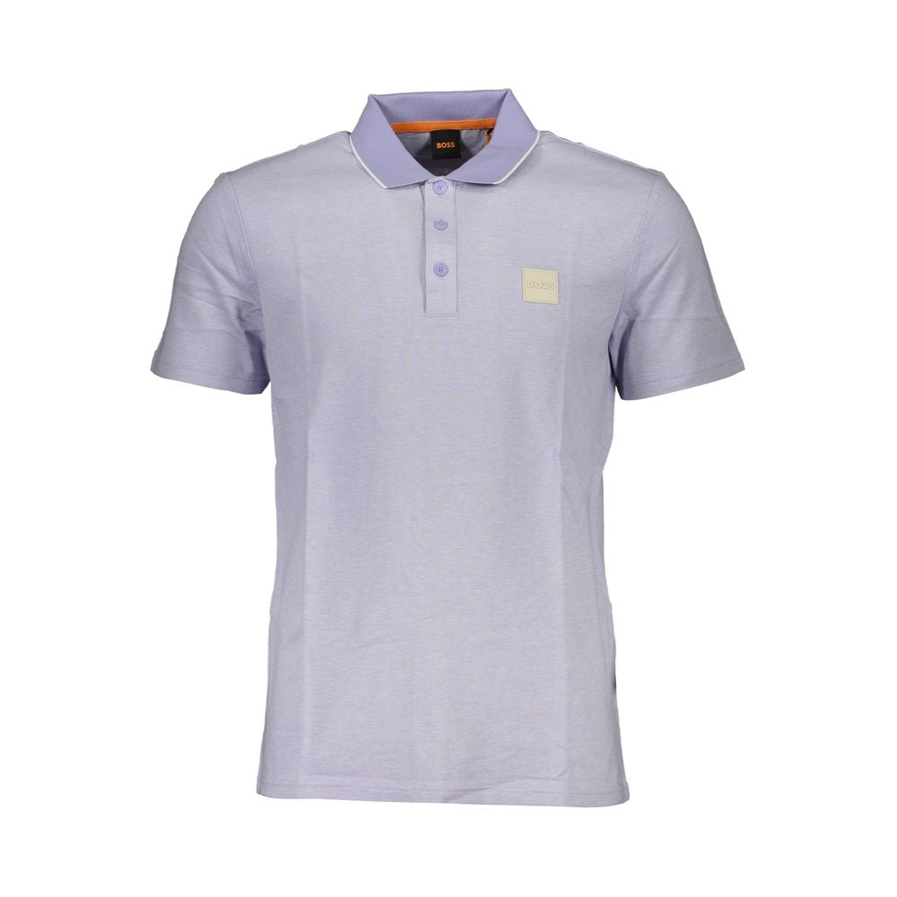 Purple Cotton Men Polo Shirt