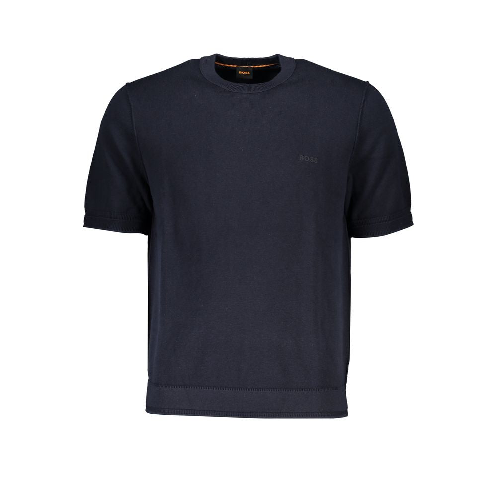 Blue Cotton Men Sweater