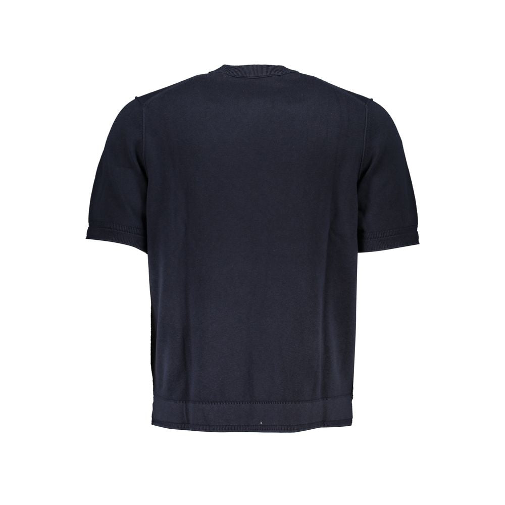 Blue Cotton Men Sweater