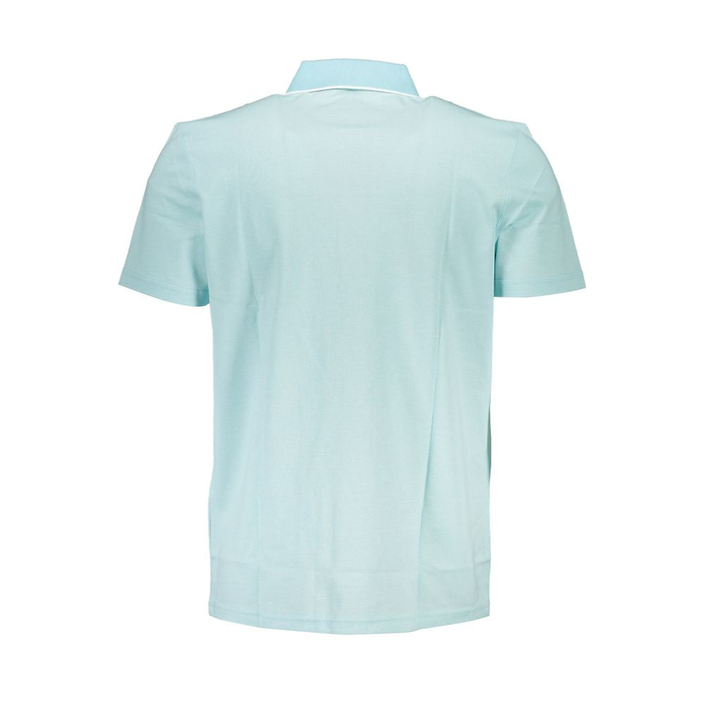 Light Blue Cotton Men Polo Shirt