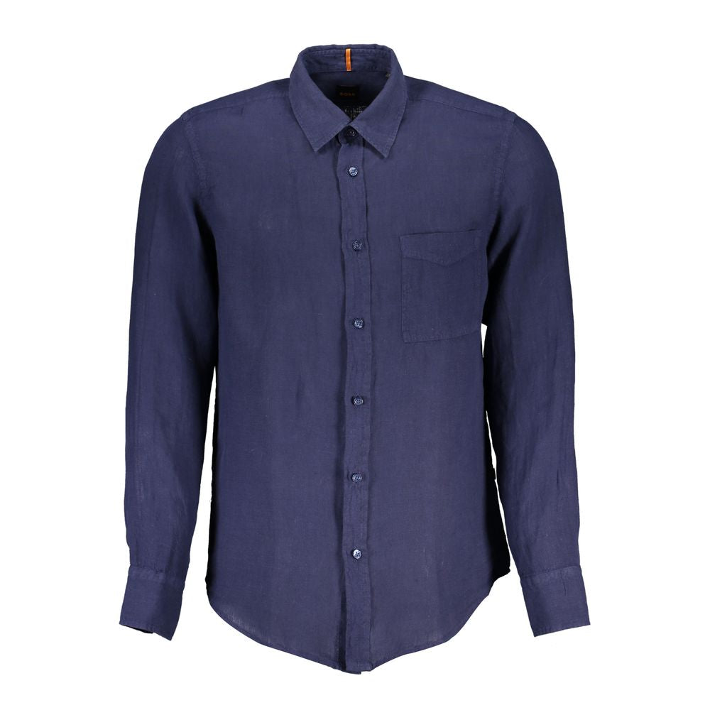 Blue Linen Men Shirt