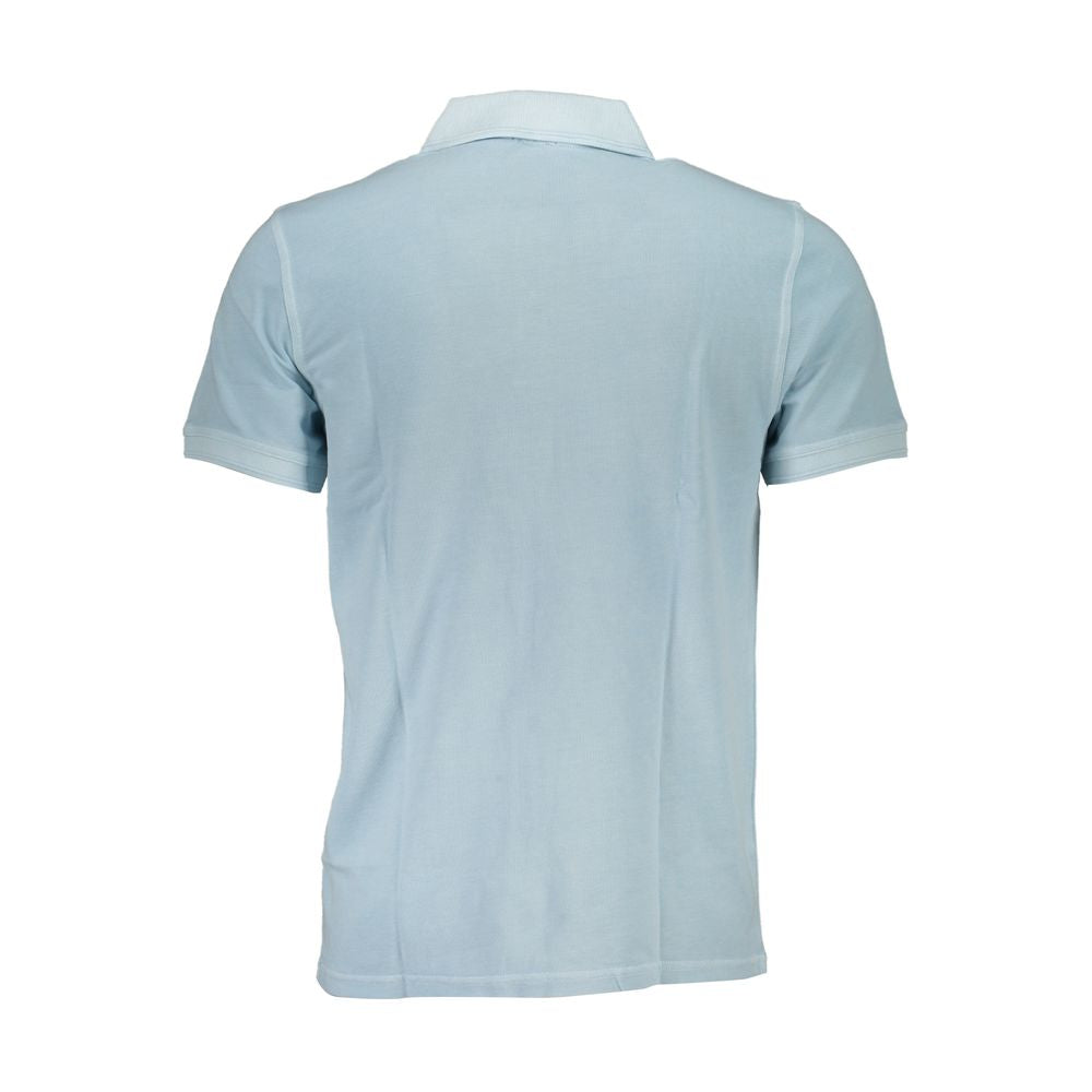 Light Blue Cotton Men Polo Shirt