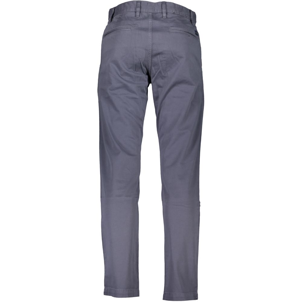 Blue Cotton Men Trouser