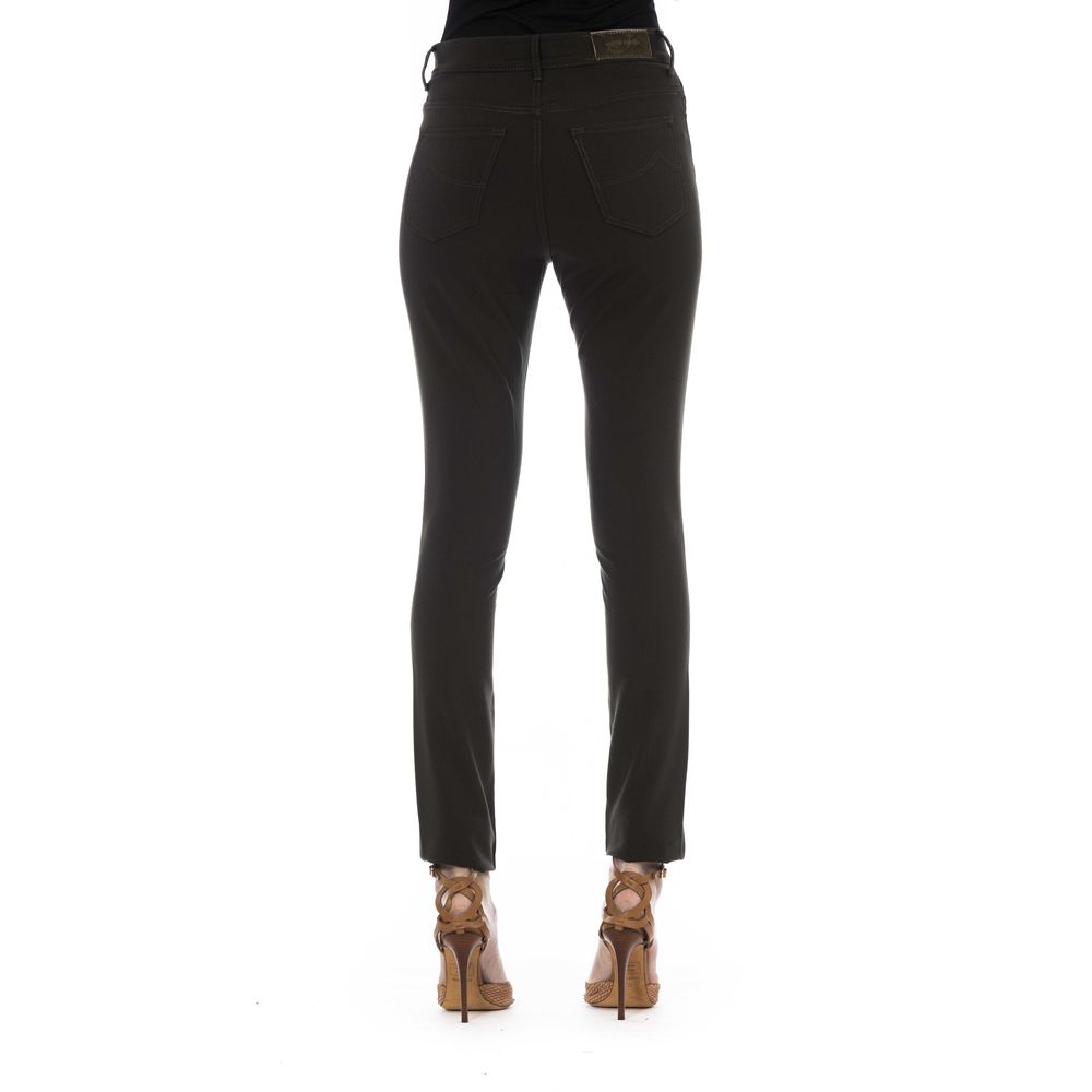 Green Polyester Women Jeans