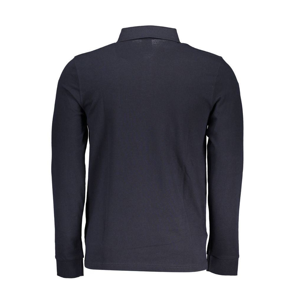 Blue Cotton Men Polo Shirt