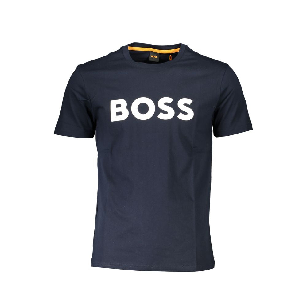 Blue Cotton Men T-Shirt