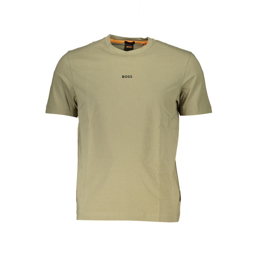 Green Cotton Men T-Shirt