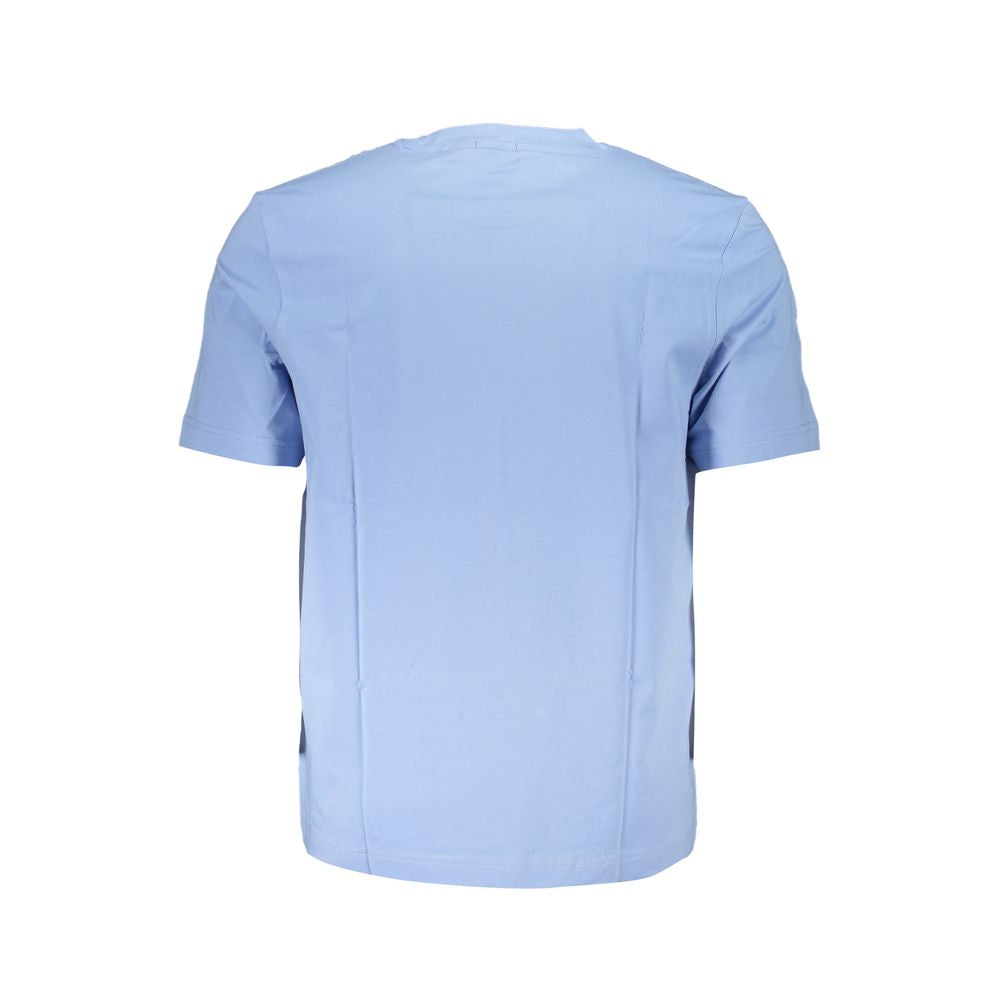 Light Blue Cotton Men T-Shirt