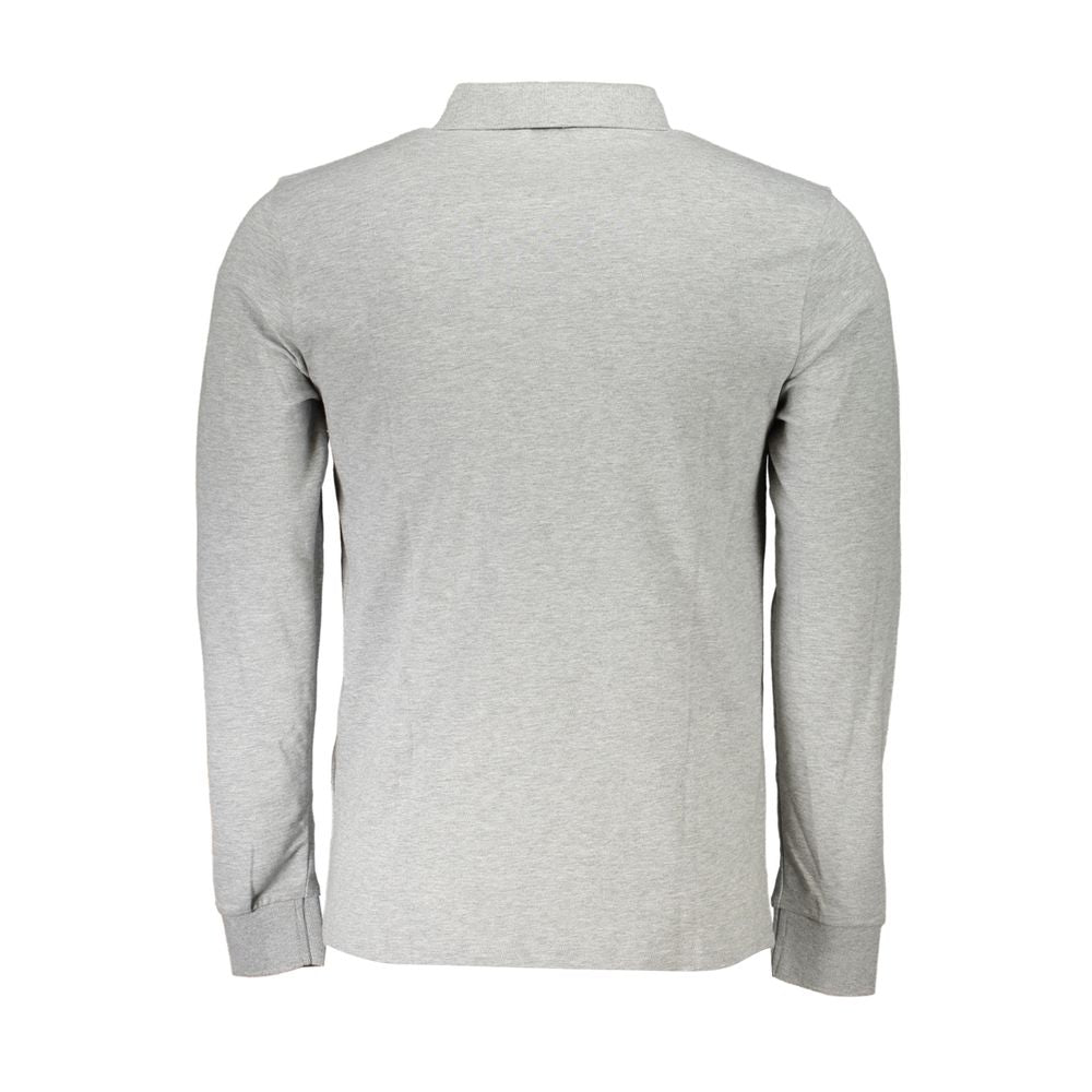 Gray Cotton Men Polo Shirt