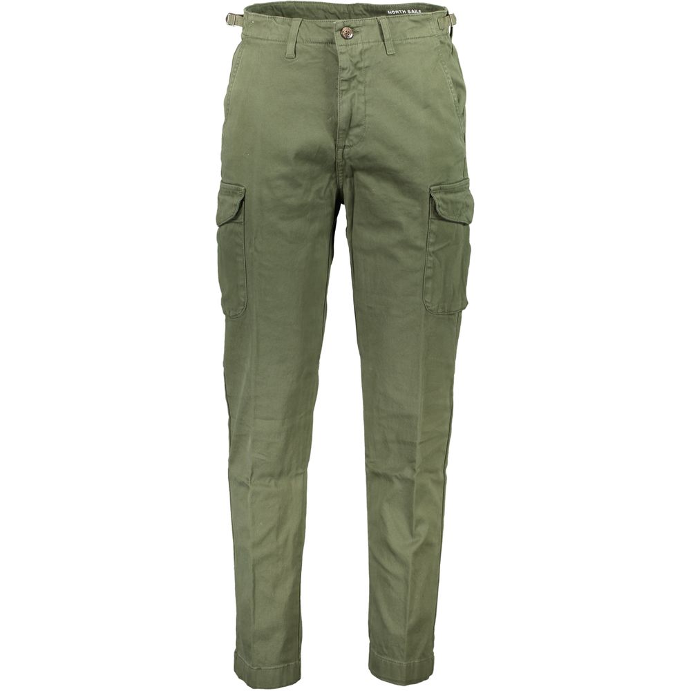 Green Cotton Men Trouser
