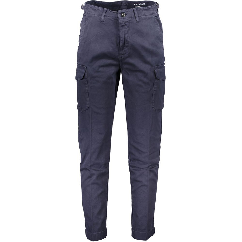 Blue Cotton Men Trouser