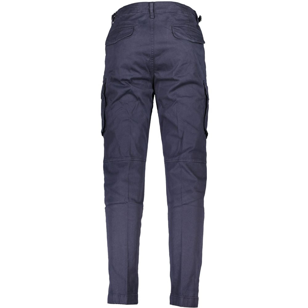 Blue Cotton Men Trouser