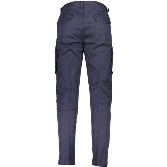 Blue Cotton Men Trouser