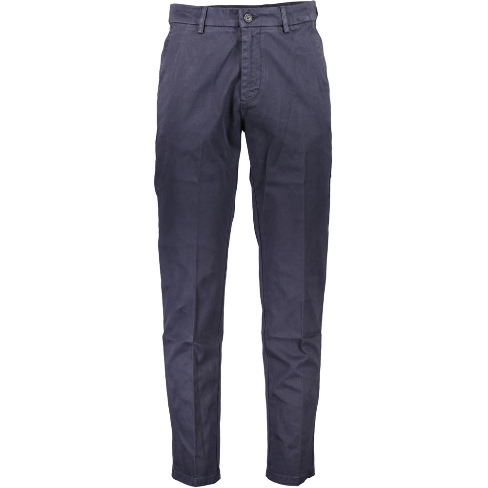 Blue Cotton Men Trouser