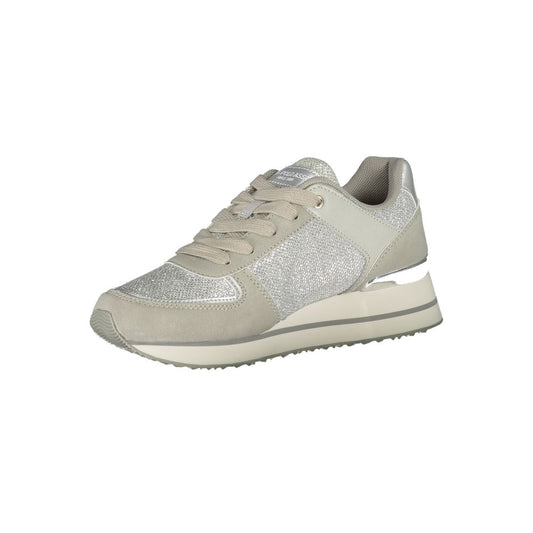 Silver Polyester Women Sneaker