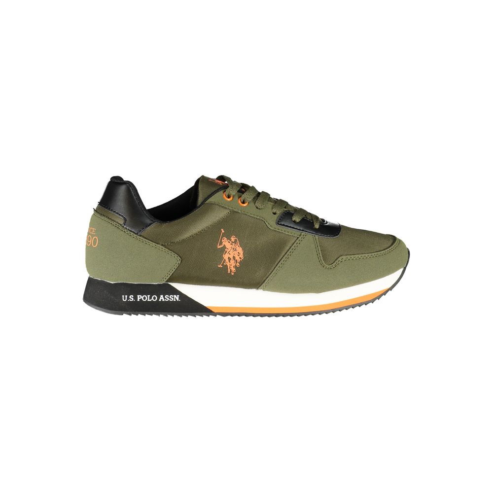 Green Polyester Men Sneaker