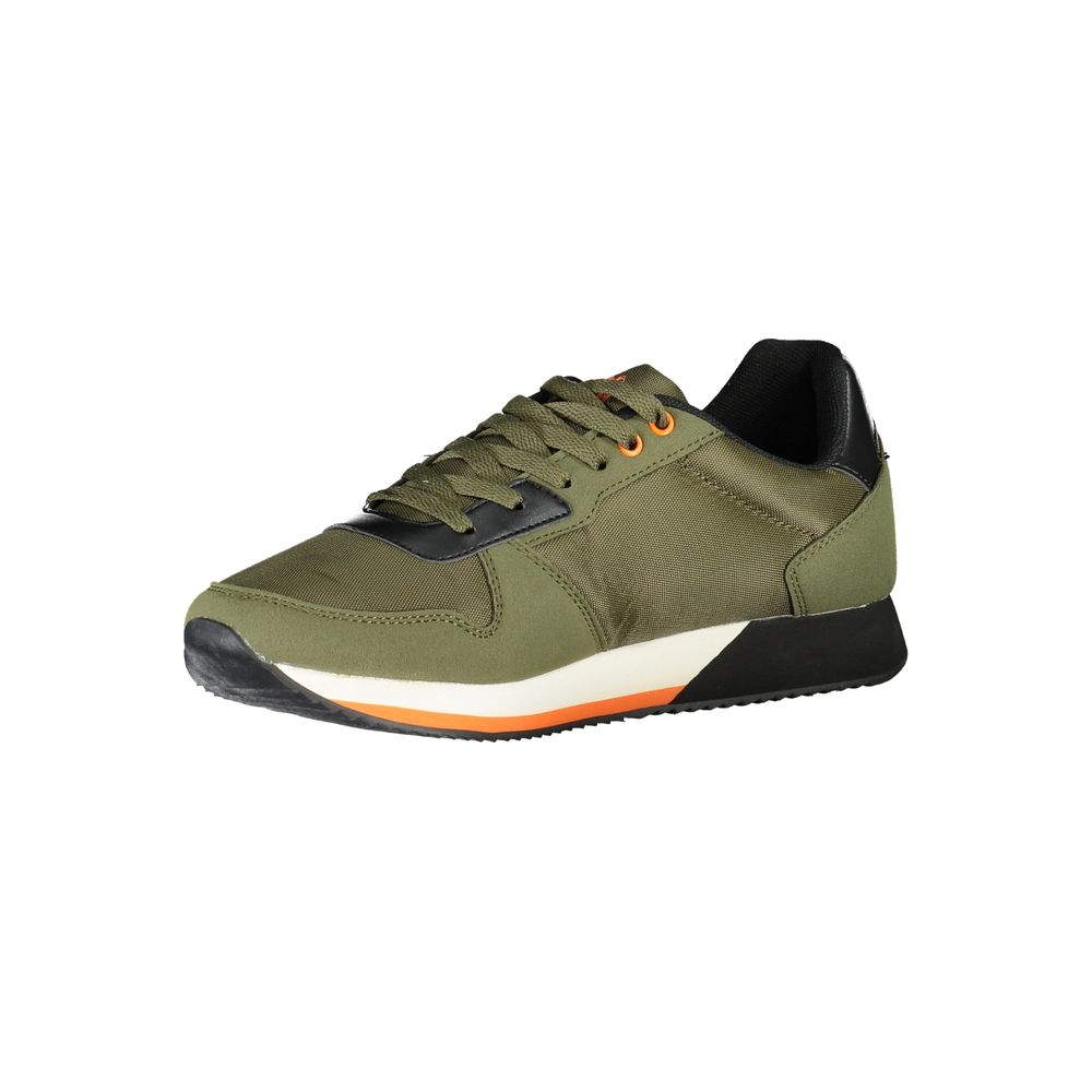 Green Polyester Men Sneaker