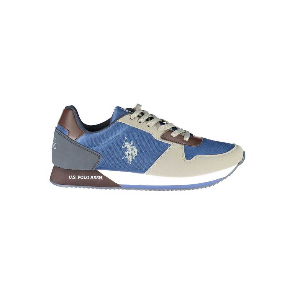 Blue Polyester Men Sneaker
