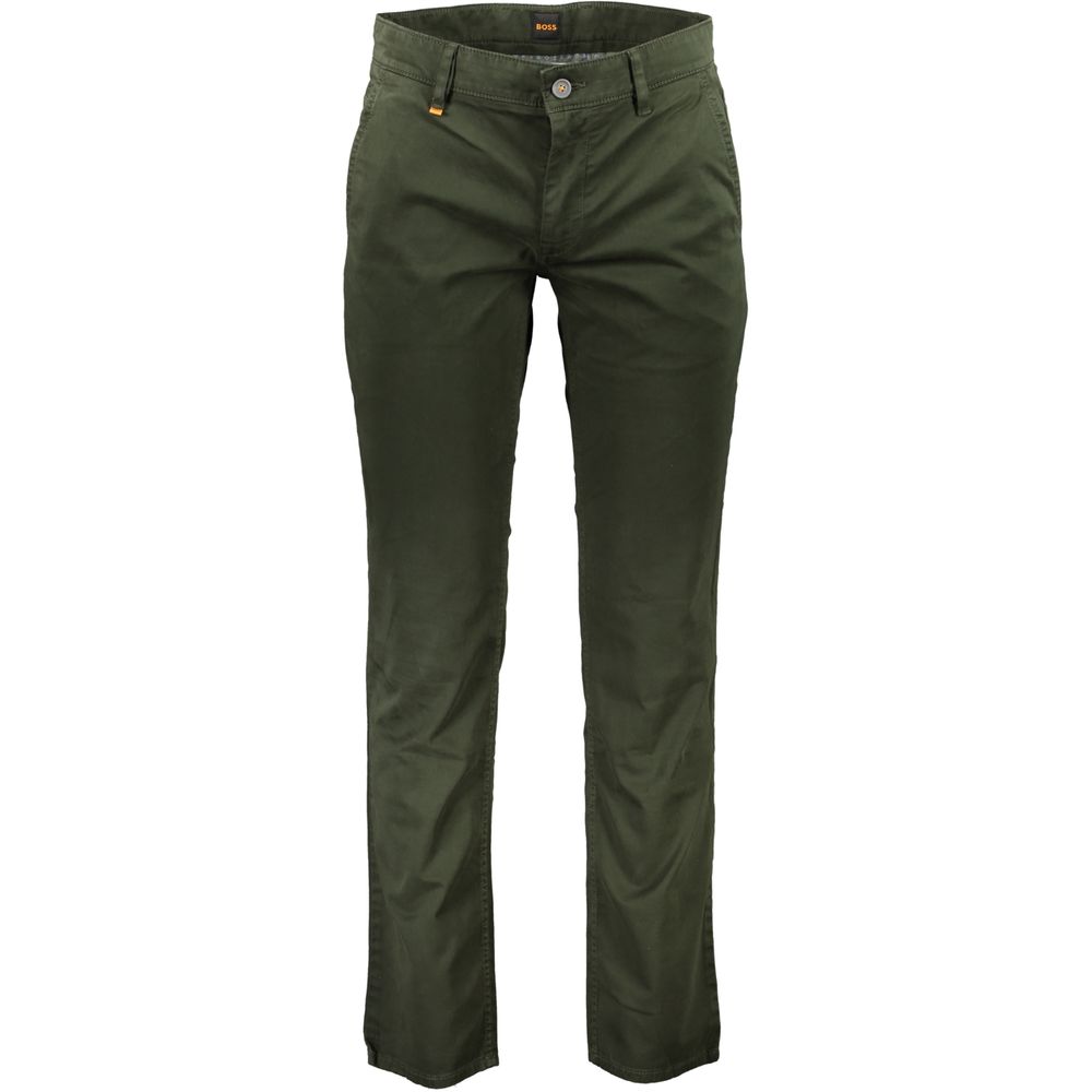 Green Cotton Men Pant