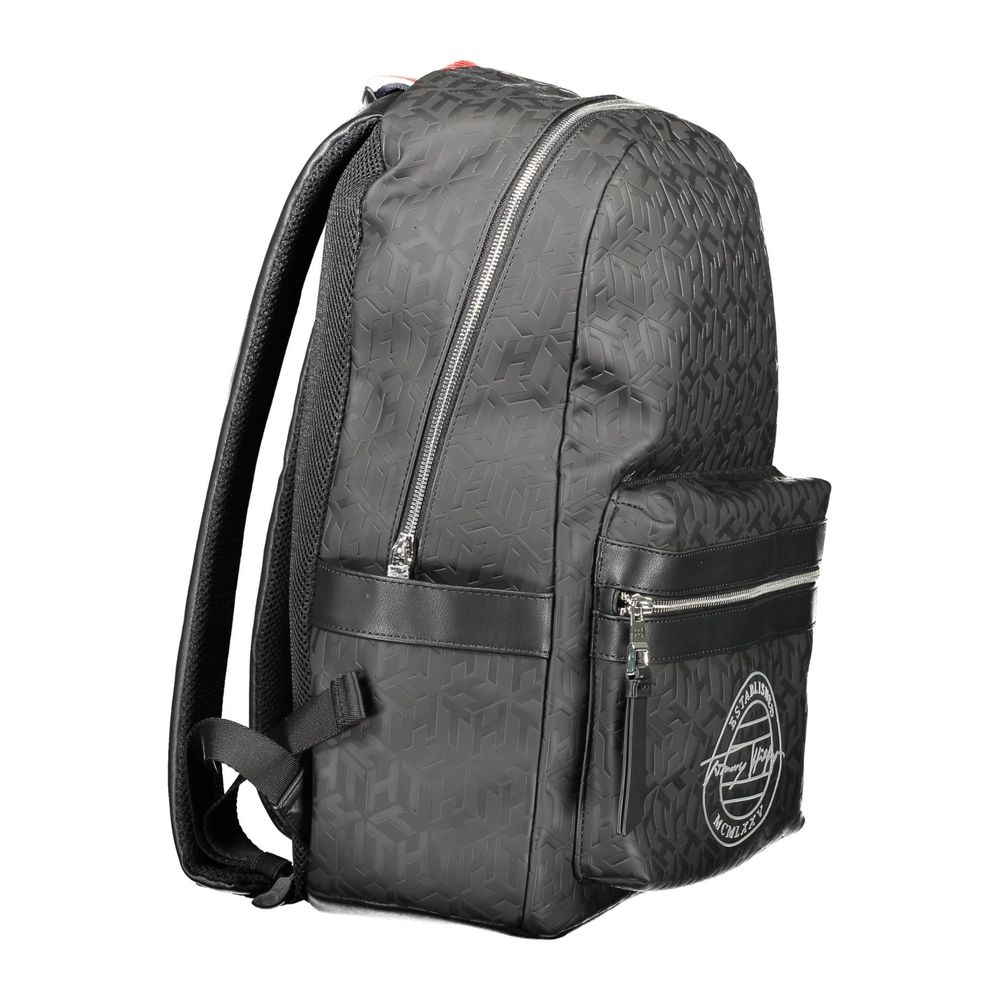 Black Polyethylene Men Backpack