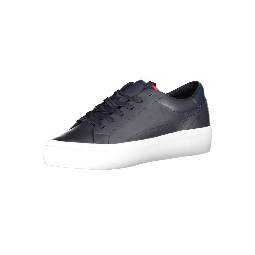 Blue Leather Men Sneaker