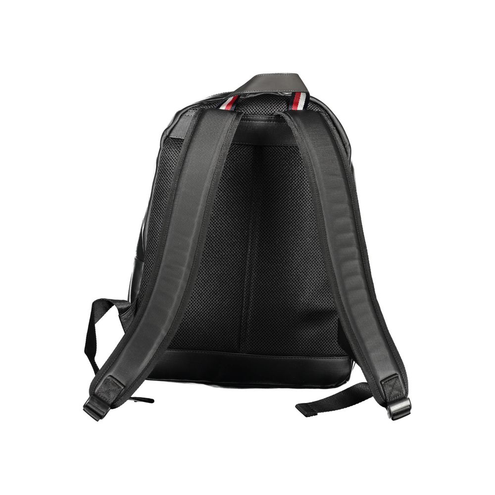 Black Polyethylene Men Backpack