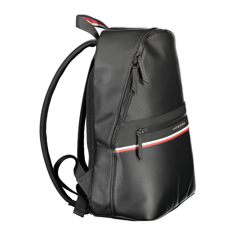 Black Polyethylene Men Backpack