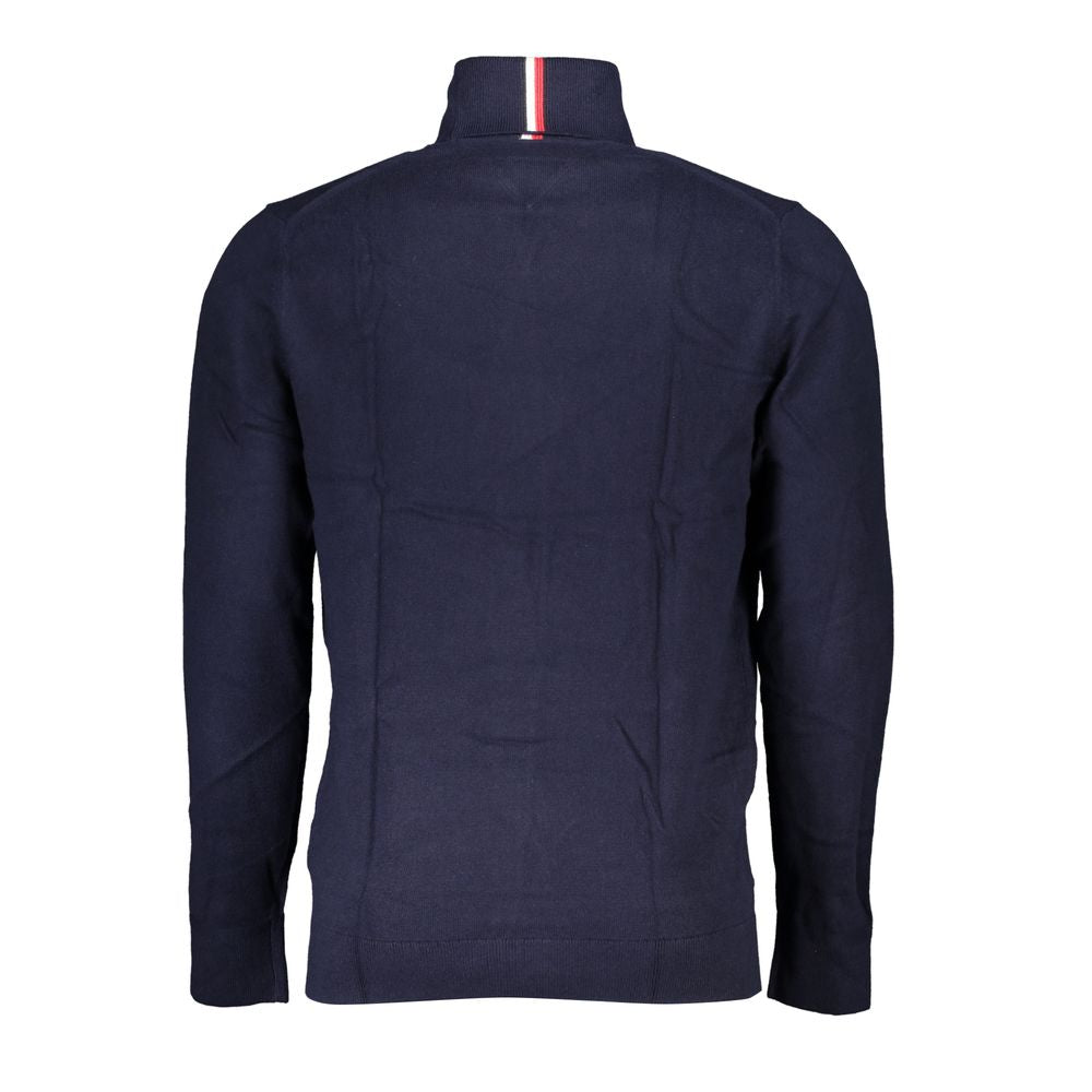 Blue Cotton Men Sweater