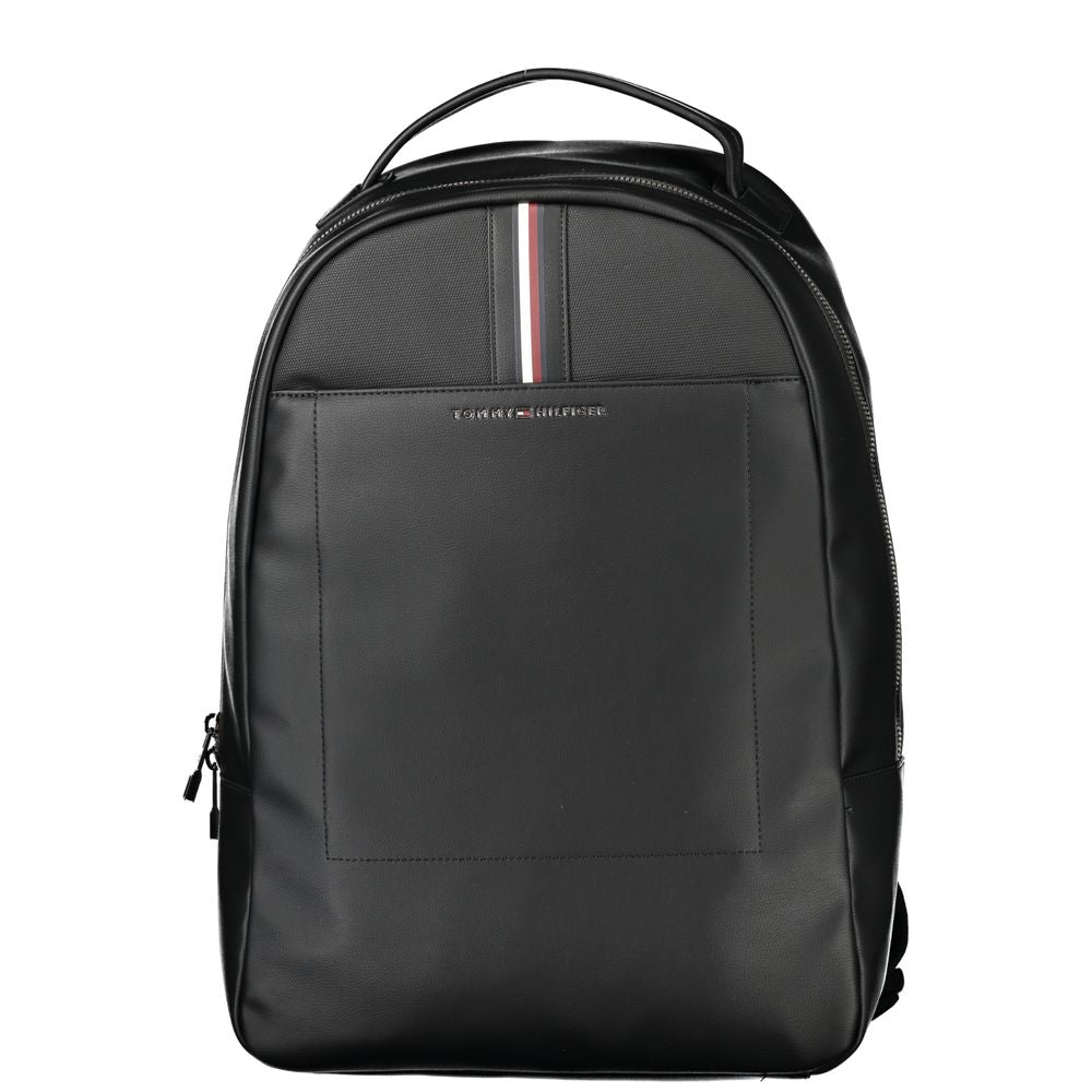 Black Polyethylene Men Backpack