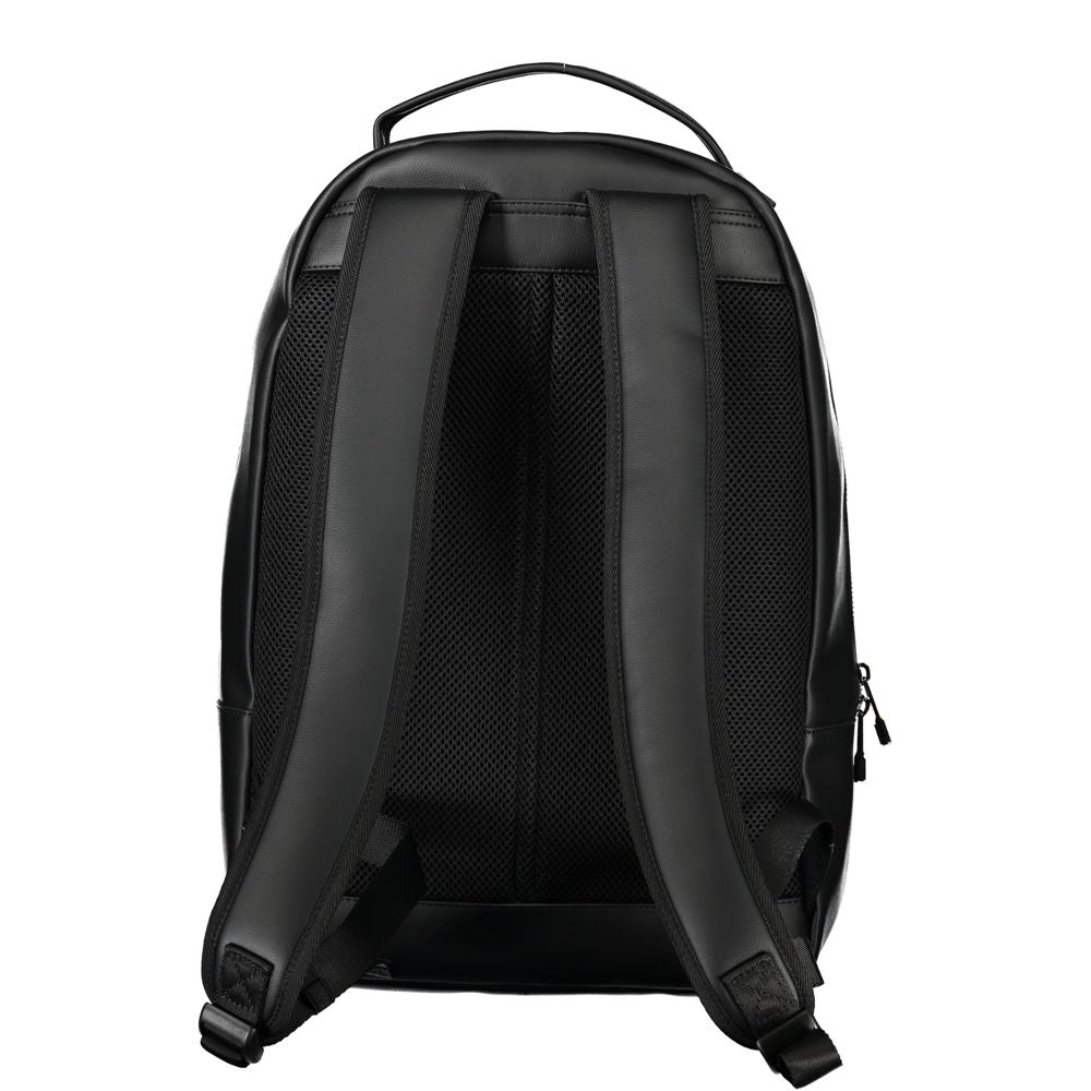 Black Polyethylene Men Backpack