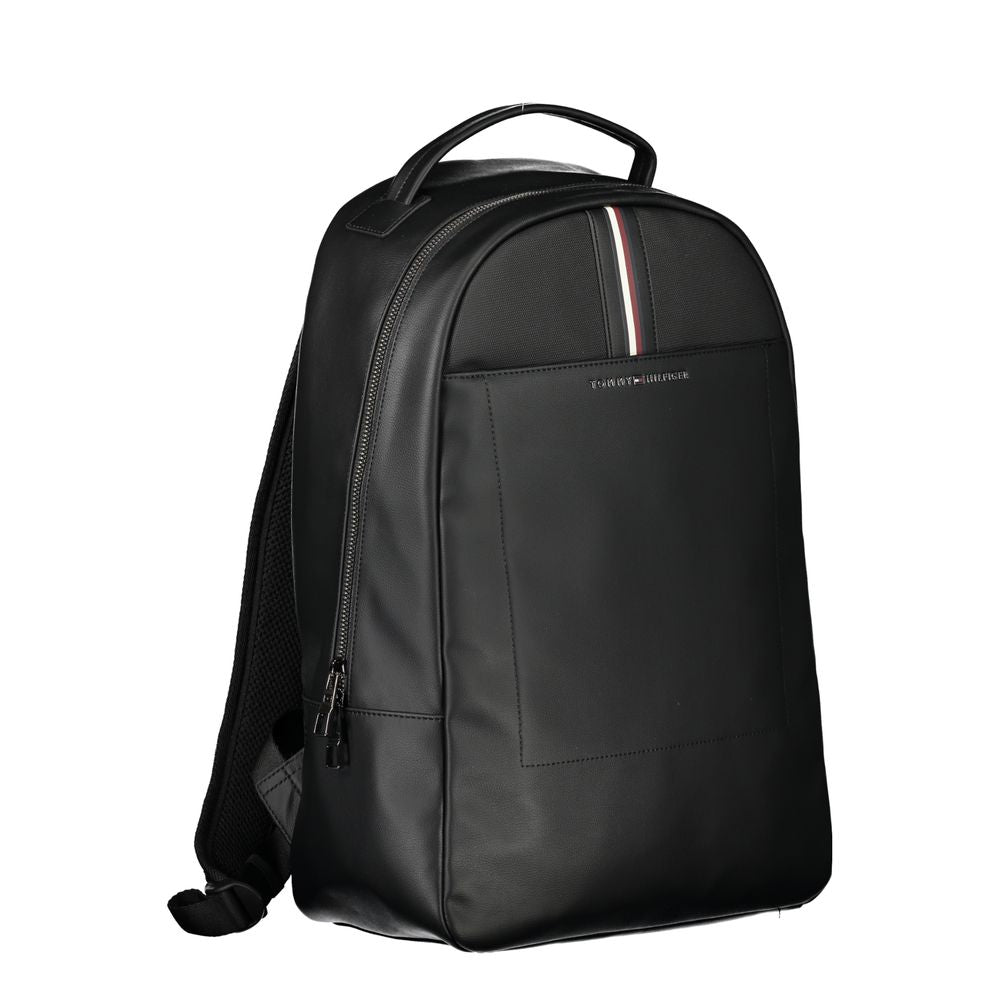 Black Polyethylene Men Backpack