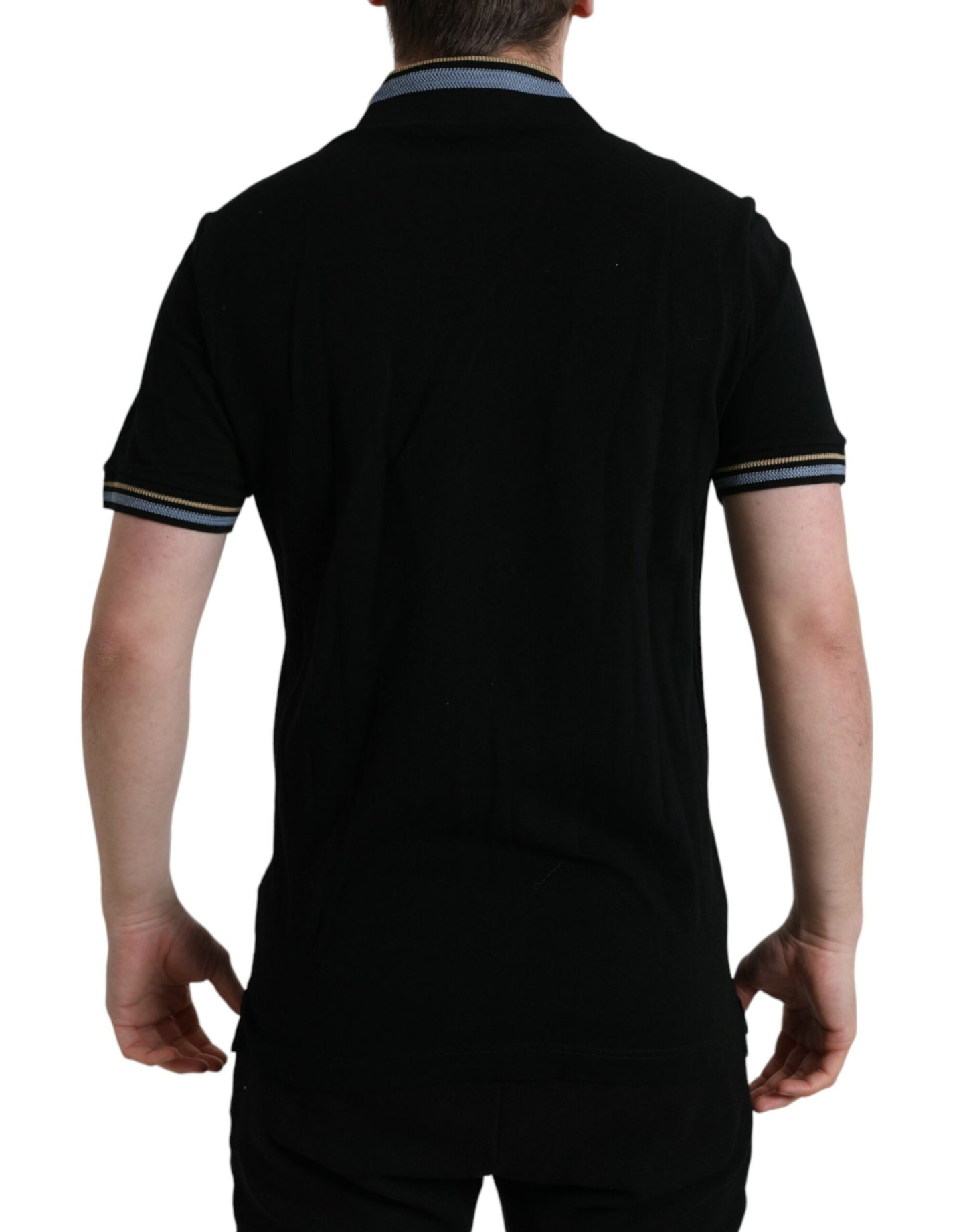 Elegant Black V-Neck Polo Tee