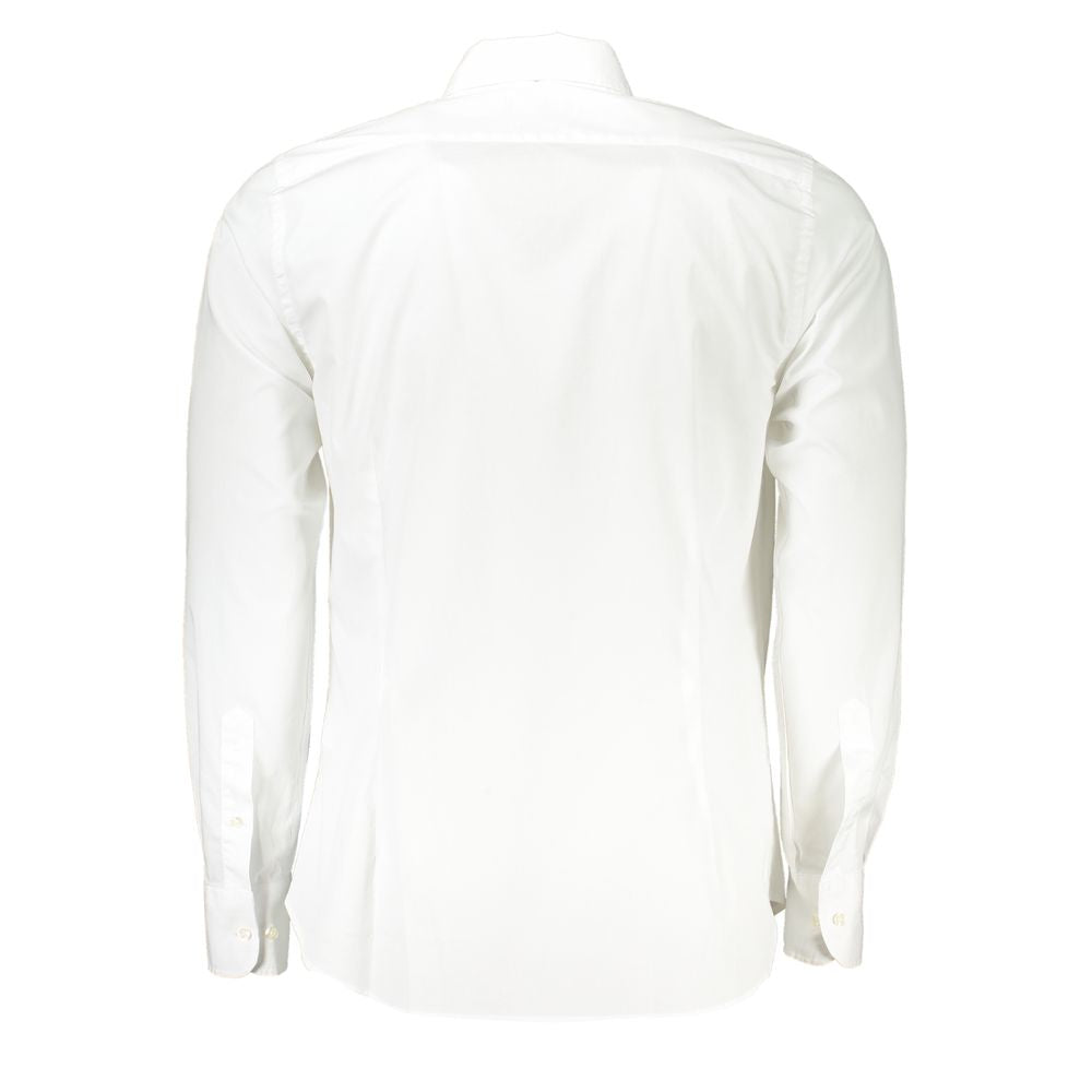 Chic Slim Fit Long Sleeved White Shirt